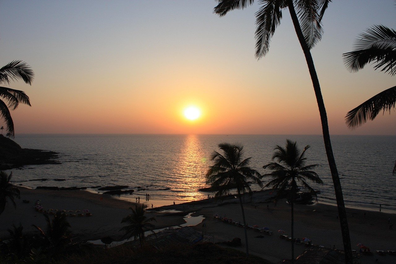 goa, india, nature, beach, sunset